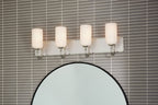 KICHLER 55164PN Solia 32 Inch 4 Light Vanity With Opal Glass In Polished Nickel With Stain Nickel