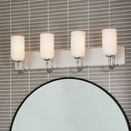 KICHLER 55164PN Solia 32 Inch 4 Light Vanity With Opal Glass In Polished Nickel With Stain Nickel