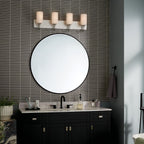 KICHLER 55164PN Solia 32 Inch 4 Light Vanity With Opal Glass In Polished Nickel With Stain Nickel