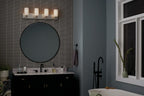 KICHLER 55164PN Solia 32 Inch 4 Light Vanity With Opal Glass In Polished Nickel With Stain Nickel