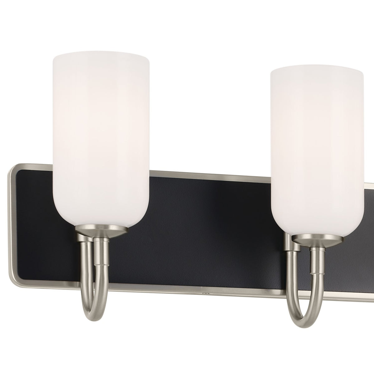 KICHLER 55164NI Solia 32 Inch 4 Light Vanity With Opal Glass In Brushed Nickel With Black