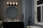KICHLER 55164NI Solia 32 Inch 4 Light Vanity With Opal Glass In Brushed Nickel With Black