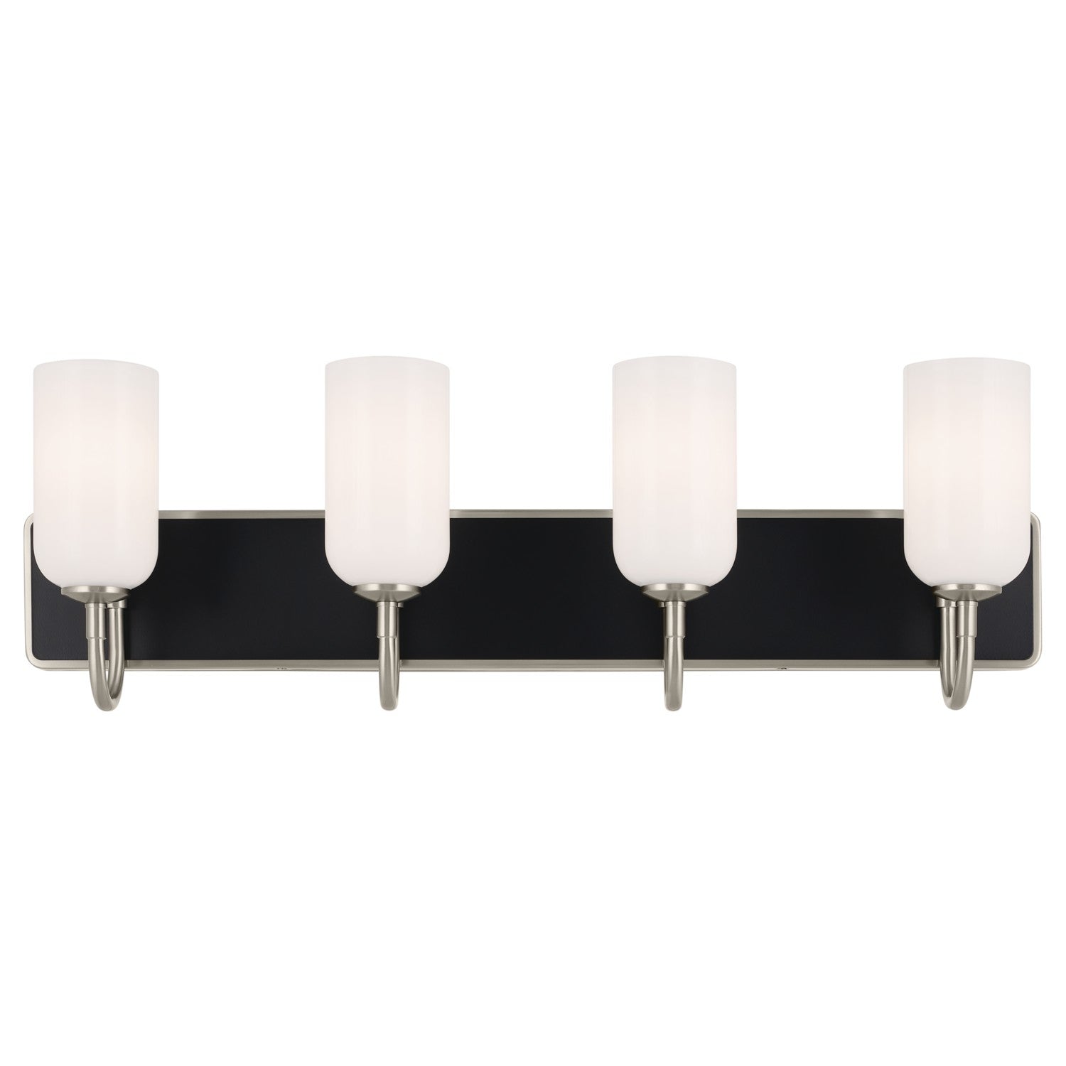 KICHLER 55164NI Solia 32 Inch 4 Light Vanity With Opal Glass In Brushed Nickel With Black