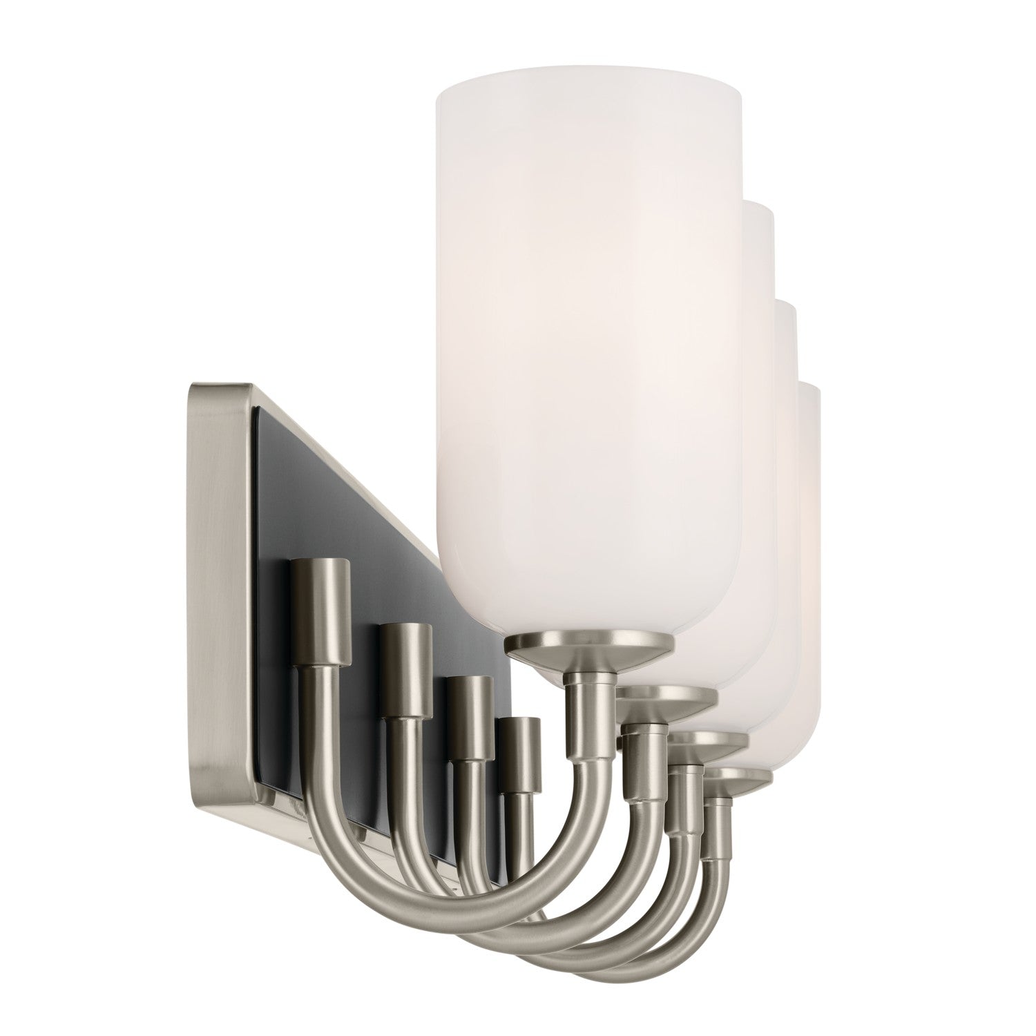 KICHLER 55164NI Solia 32 Inch 4 Light Vanity With Opal Glass In Brushed Nickel With Black