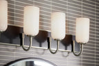 KICHLER 55164NI Solia 32 Inch 4 Light Vanity With Opal Glass In Brushed Nickel With Black