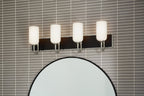 KICHLER 55164NI Solia 32 Inch 4 Light Vanity With Opal Glass In Brushed Nickel With Black