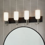 KICHLER 55164NI Solia 32 Inch 4 Light Vanity With Opal Glass In Brushed Nickel With Black