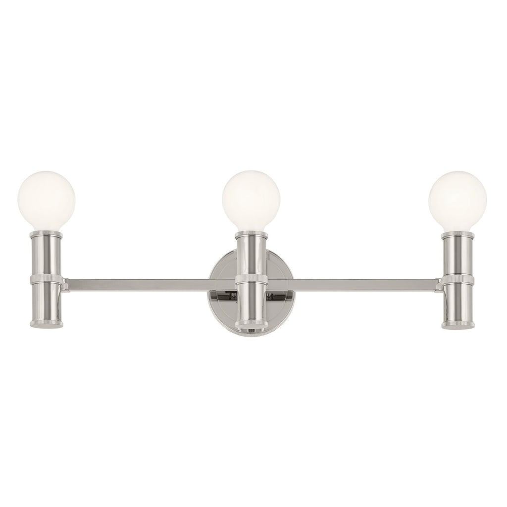 KICHLER 55157PN Torche 24.25 Inch 3 Light Vanity In Polished Nickel