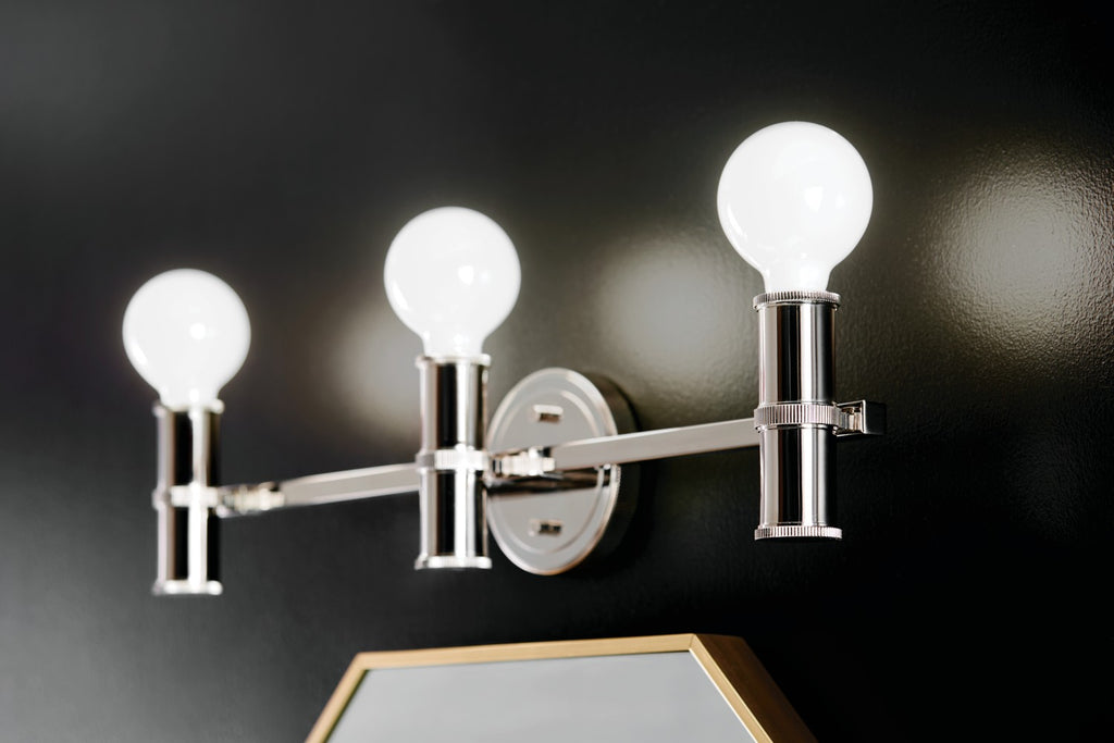 KICHLER 55157PN Torche 24.25 Inch 3 Light Vanity In Polished Nickel