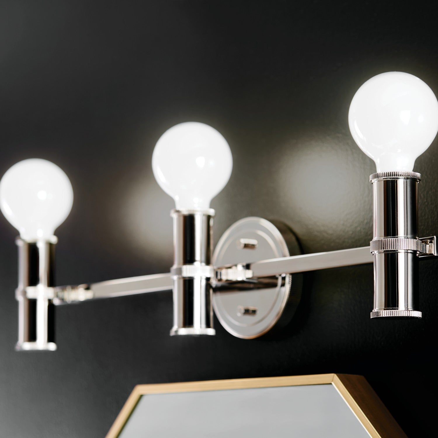 KICHLER 55157PN Torche 24.25 Inch 3 Light Vanity In Polished Nickel
