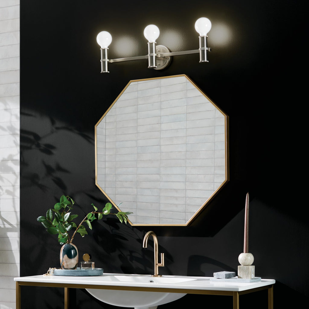 KICHLER 55157NI Torche 24.25 Inch 3 Light Vanity In Brushed Nickel