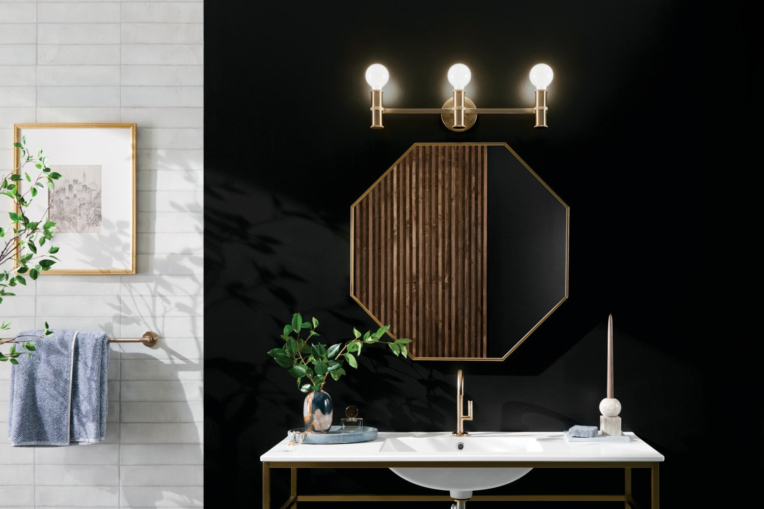 KICHLER 55157CPZ Torche 24.25 Inch 3 Light Vanity In Champagne Bronze