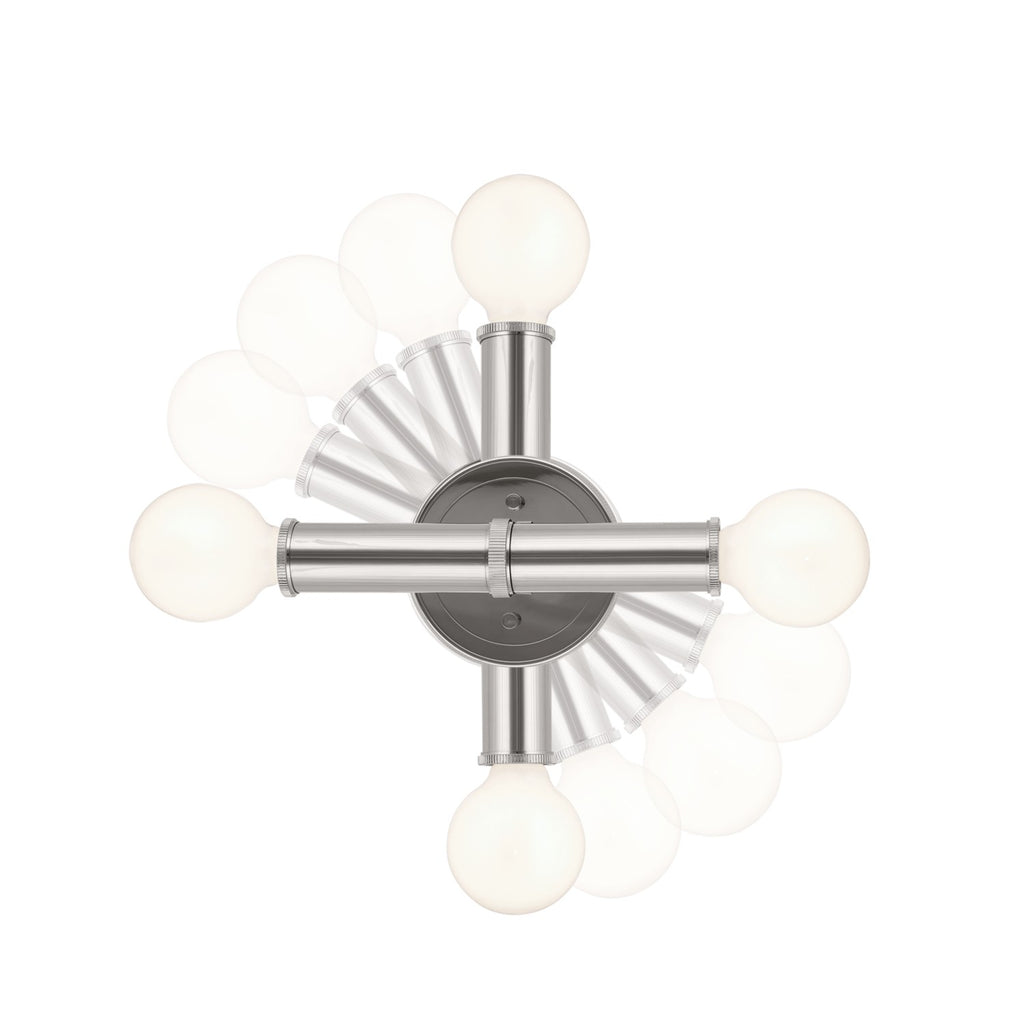 KICHLER 55159PN Torche 9.75 Inch 2 Light Wall Sconce In Polished Nickel