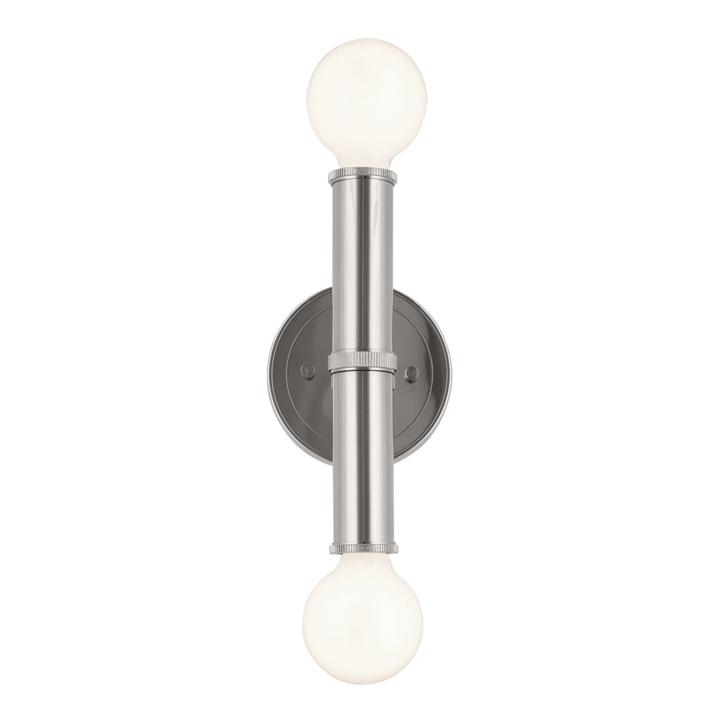 KICHLER 55159PN Torche 9.75 Inch 2 Light Wall Sconce In Polished Nickel