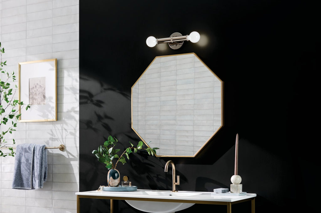 KICHLER 55159PN Torche 9.75 Inch 2 Light Wall Sconce In Polished Nickel