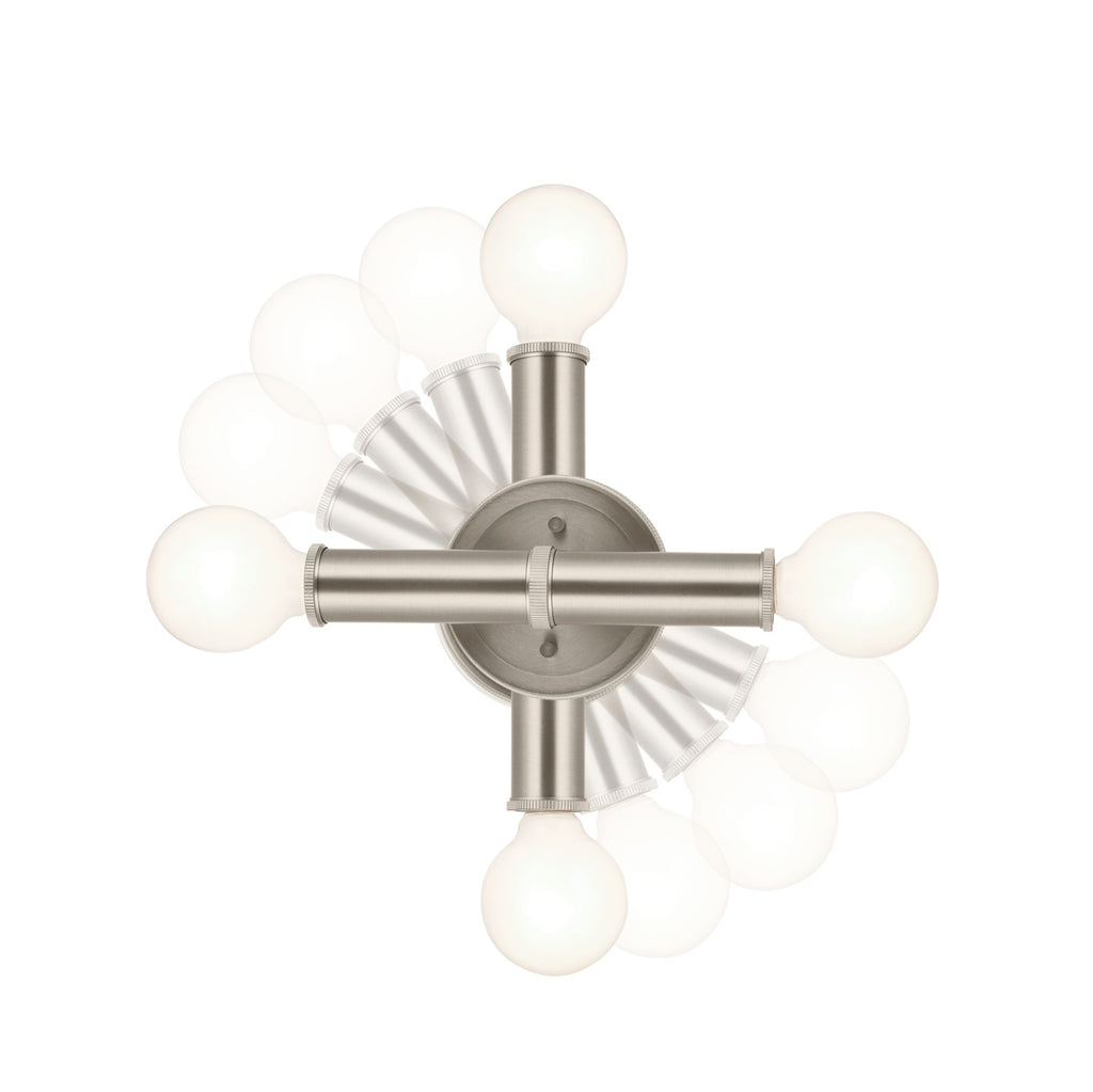 KICHLER 55159NI Torche 9.75 Inch 2 Light Wall Sconce In Brushed Nickel