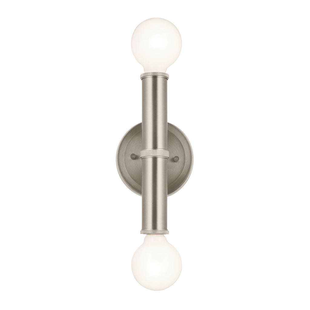 KICHLER 55159NI Torche 9.75 Inch 2 Light Wall Sconce In Brushed Nickel