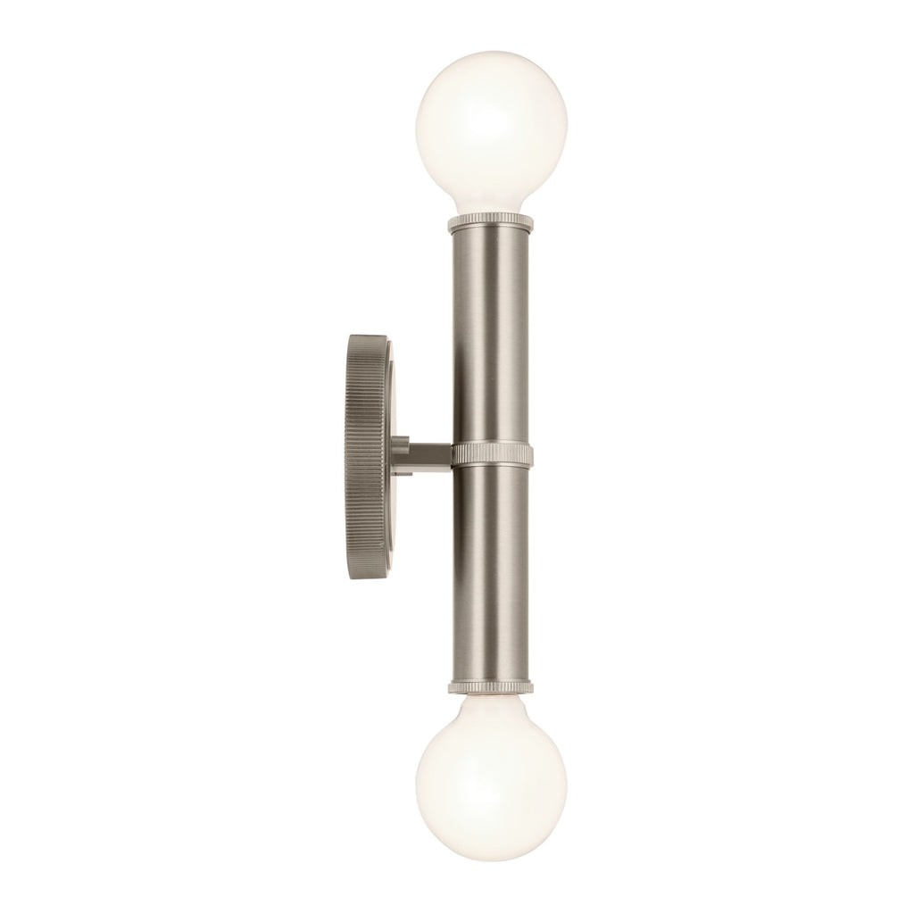 KICHLER 55159NI Torche 9.75 Inch 2 Light Wall Sconce In Brushed Nickel