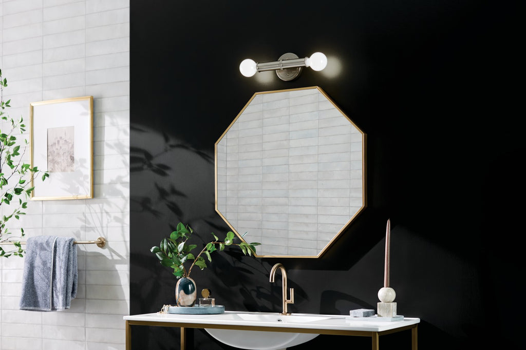 KICHLER 55159NI Torche 9.75 Inch 2 Light Wall Sconce In Brushed Nickel
