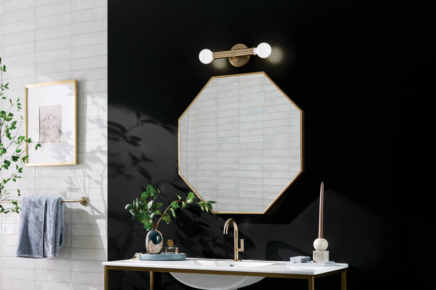 KICHLER 55159CPZ Torche 9.75 Inch 2 Light Wall Sconce In Champagne Bronze