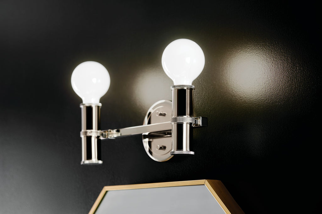 KICHLER 55158PN Torche 13 Inch 2 Light Vanity In Polished Nickel
