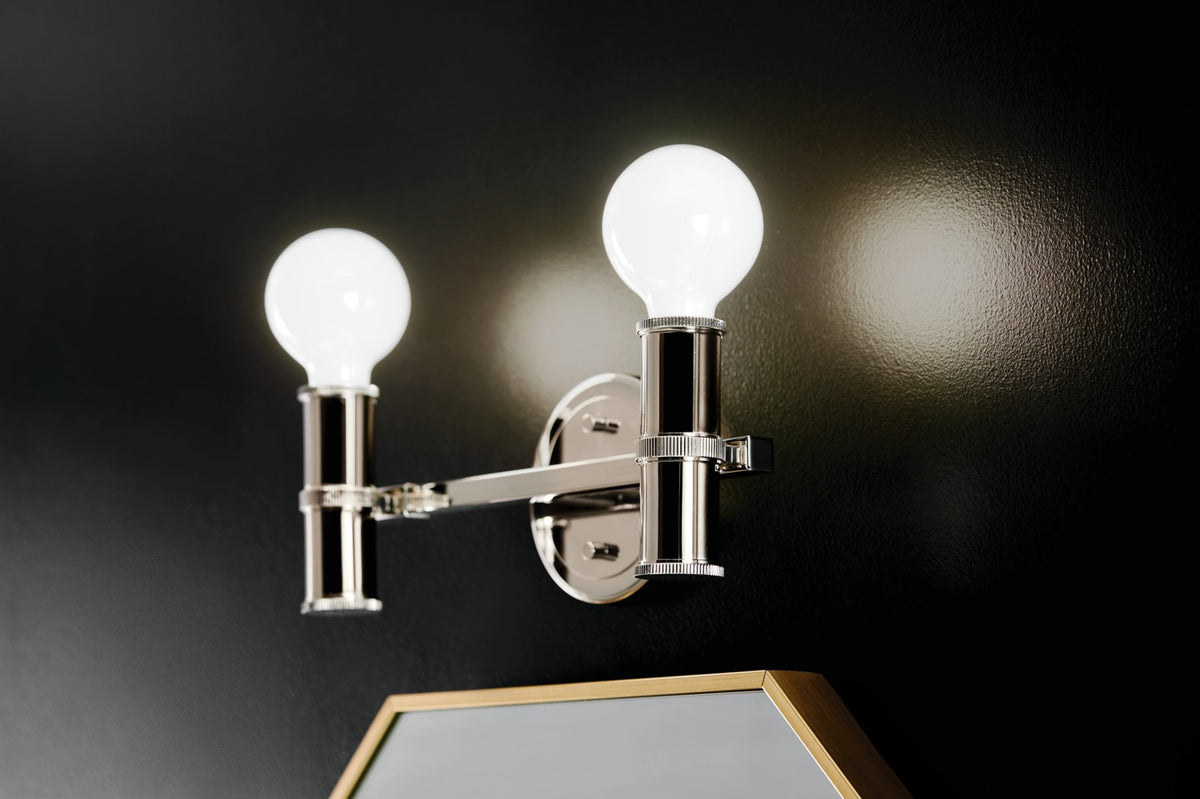 KICHLER 55158PN Torche 13 Inch 2 Light Vanity In Polished Nickel