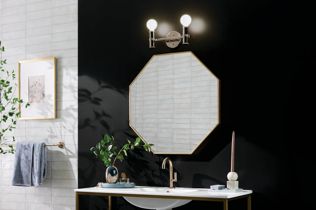 KICHLER 55158PN Torche 13 Inch 2 Light Vanity In Polished Nickel
