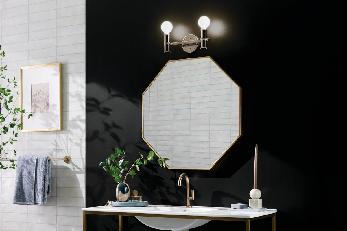 KICHLER 55158PN Torche 13 Inch 2 Light Vanity In Polished Nickel