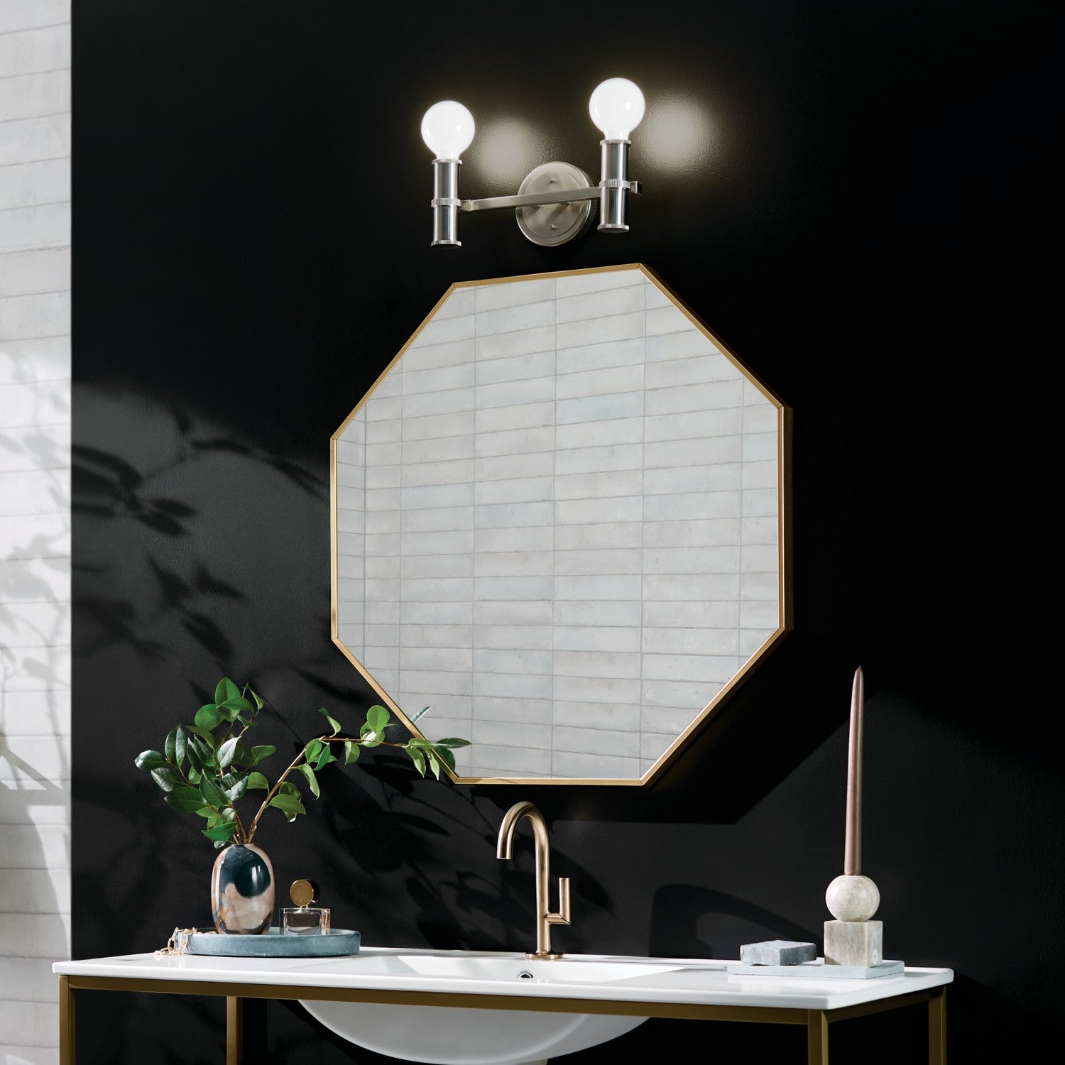 KICHLER 55158NI Torche 13 Inch 2 Light Vanity In Brushed Nickel