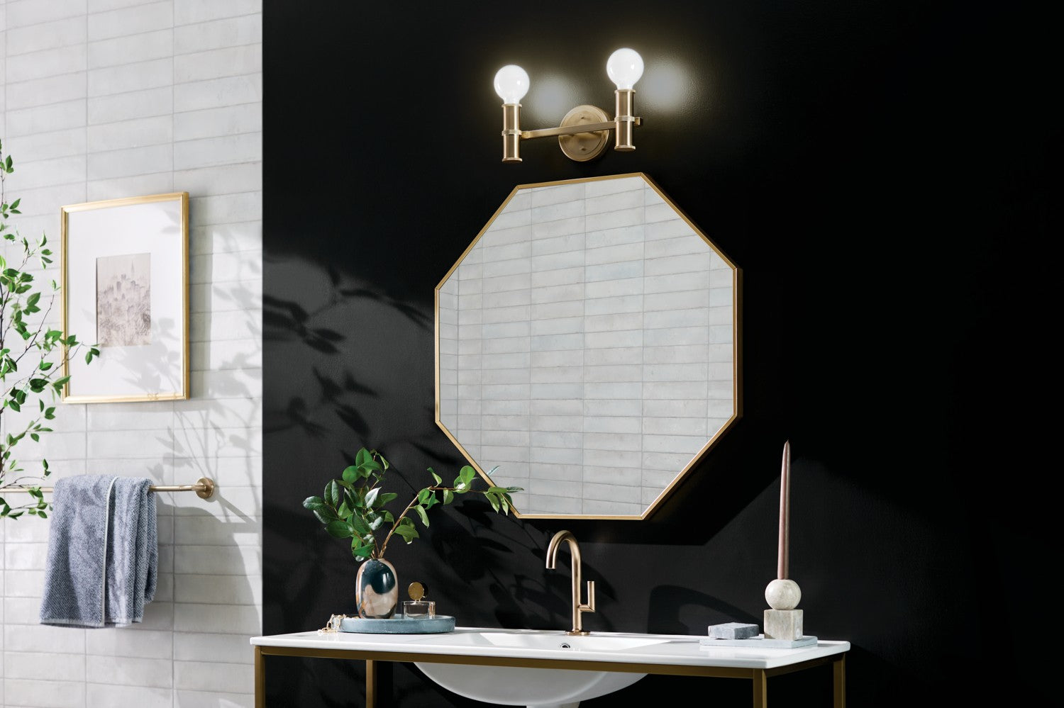 KICHLER 55158CPZ Torche 13 Inch 2 Light Vanity In Champagne Bronze