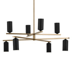 KICHLER 52532CPZBK Gala 36 Inch 8 Light Chandelier In Champagne Bronze With Black