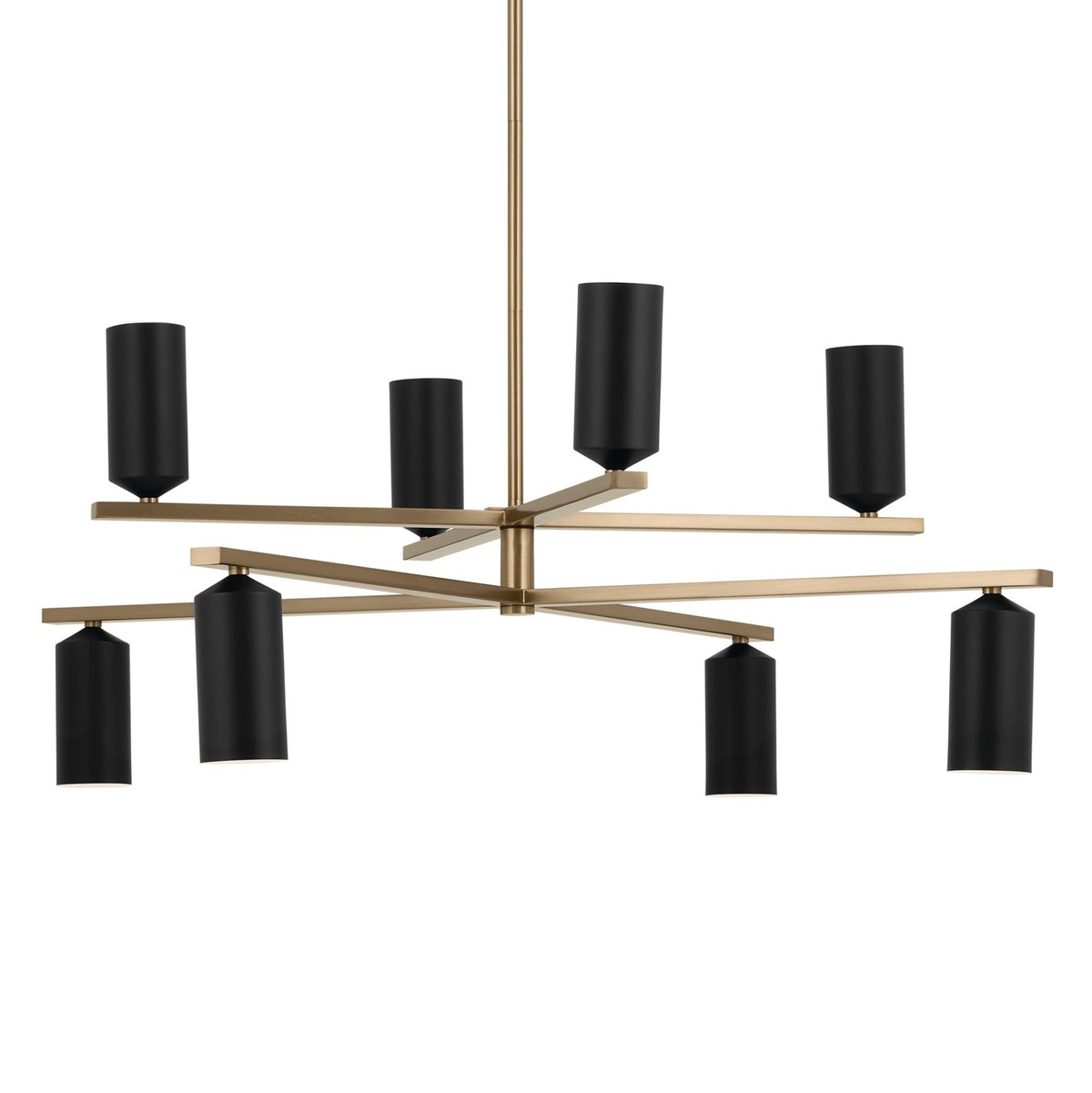 KICHLER 52532CPZBK Gala 36 Inch 8 Light Chandelier In Champagne Bronze With Black