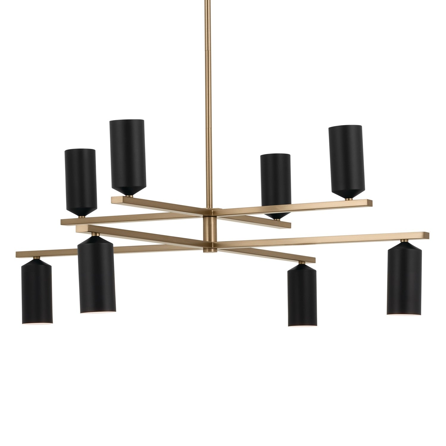 KICHLER 52532CPZBK Gala 36 Inch 8 Light Chandelier In Champagne Bronze With Black