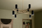 KICHLER 52532CPZBK Gala 36 Inch 8 Light Chandelier In Champagne Bronze With Black