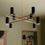 KICHLER 52532CPZBK Gala 36 Inch 8 Light Chandelier In Champagne Bronze With Black