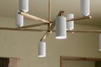 KICHLER 52532CPZWH Gala 36 Inch 8 Light Chandelier In Champagne Bronze With White