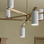 KICHLER 52532CPZWH Gala 36 Inch 8 Light Chandelier In Champagne Bronze With White