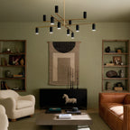 KICHLER 52533CPZBK Gala 55.75 Inch 12 Light Chandelier In Champagne Bronze With Black