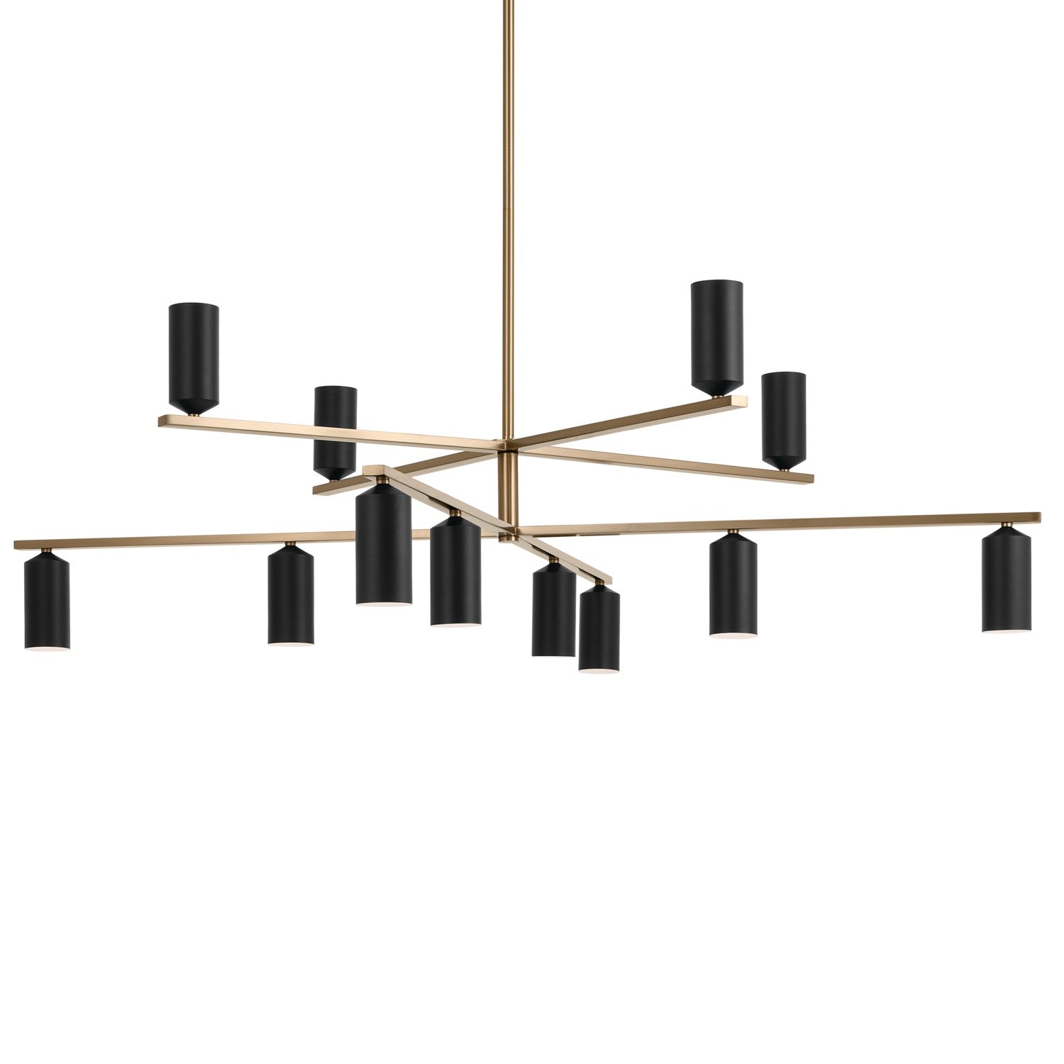 KICHLER 52533CPZBK Gala 55.75 Inch 12 Light Chandelier In Champagne Bronze With Black