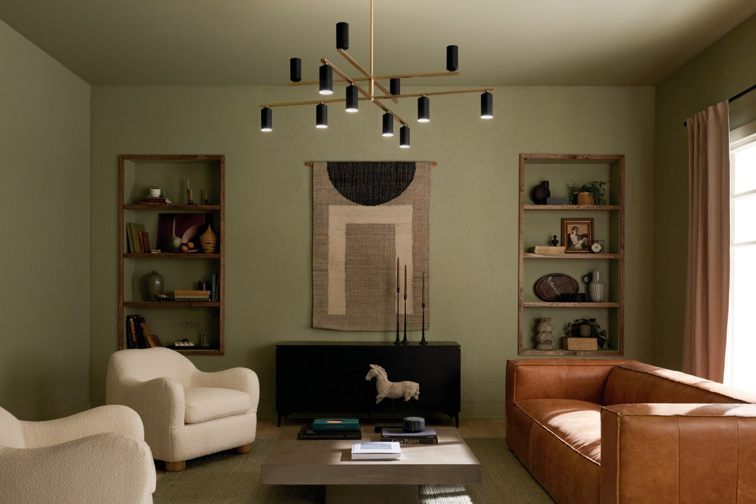 KICHLER 52533CPZBK Gala 55.75 Inch 12 Light Chandelier In Champagne Bronze With Black