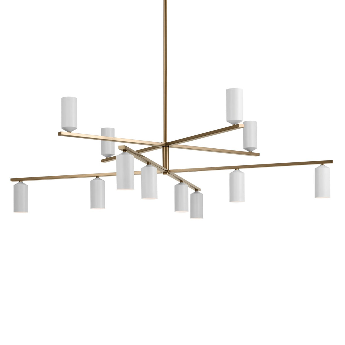 KICHLER 52533CPZWH Gala 55.75 Inch 12 Light Chandelier In Champagne Bronze With White