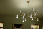 KICHLER 52533CPZWH Gala 55.75 Inch 12 Light Chandelier In Champagne Bronze With White