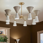 KICHLER 52533CPZWH Gala 55.75 Inch 12 Light Chandelier In Champagne Bronze With White