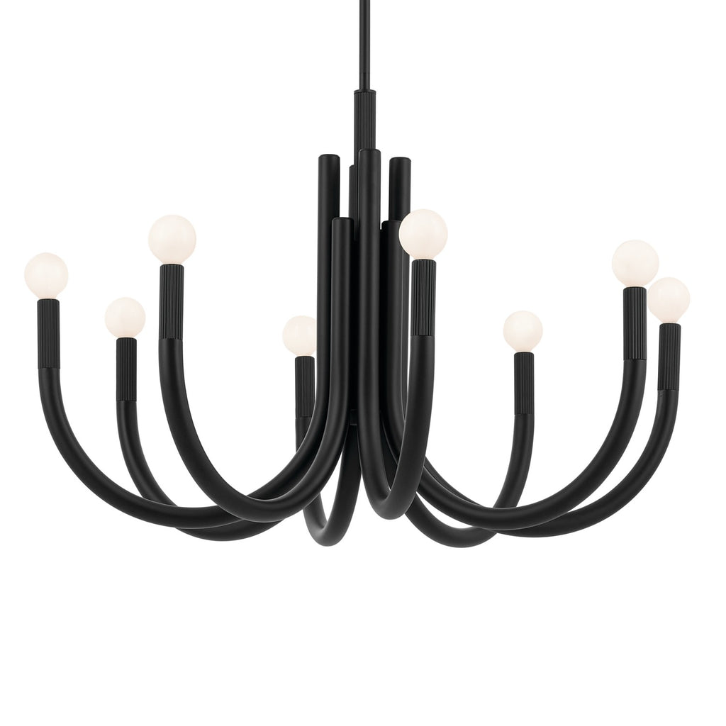 KICHLER 52550BK Odensa 29.25 Inch 8 Light Chandelier In Black