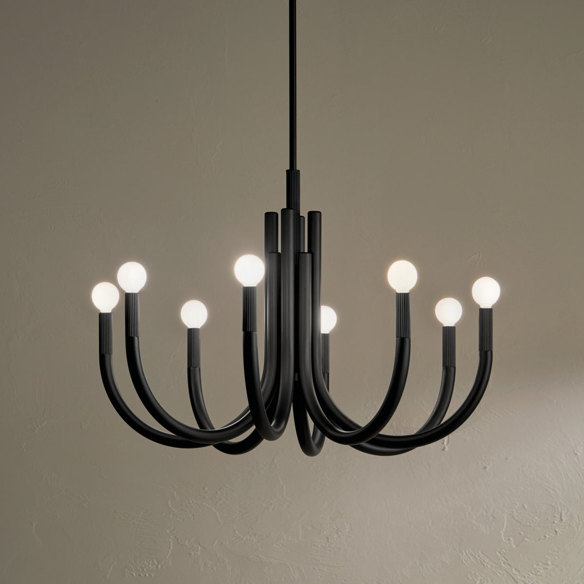 KICHLER 52550BK Odensa 29.25 Inch 8 Light Chandelier In Black