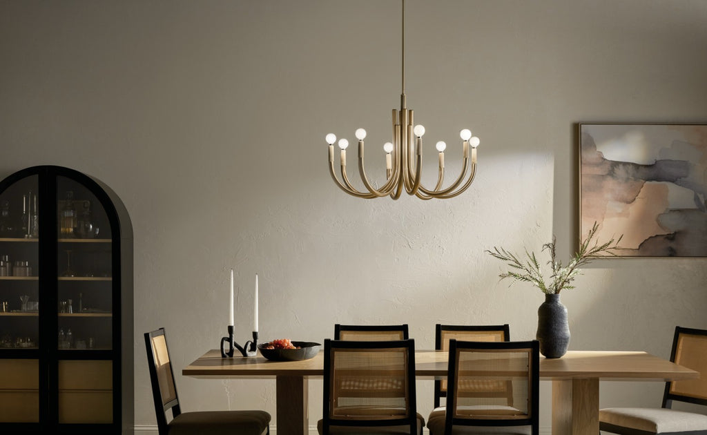KICHLER 52550CPZ Odensa 29.25 Inch 8 Light Chandelier In Champagne Bronze