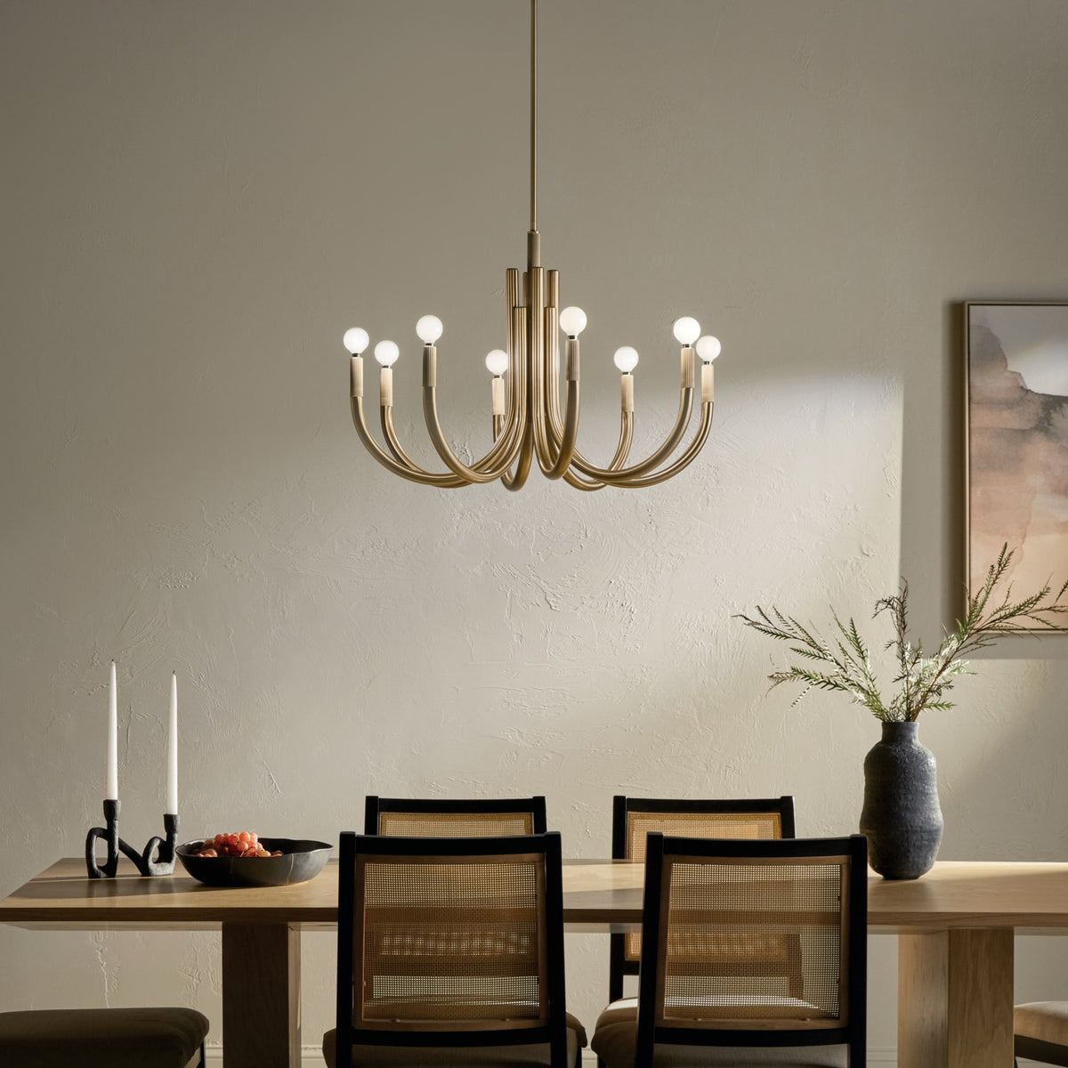 KICHLER 52550CPZ Odensa 29.25 Inch 8 Light Chandelier In Champagne Bronze