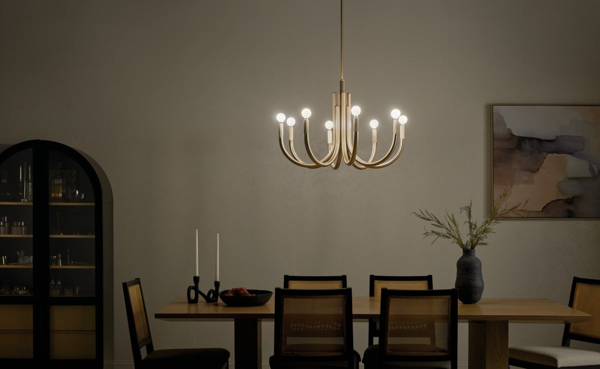 KICHLER 52550CPZ Odensa 29.25 Inch 8 Light Chandelier In Champagne Bronze