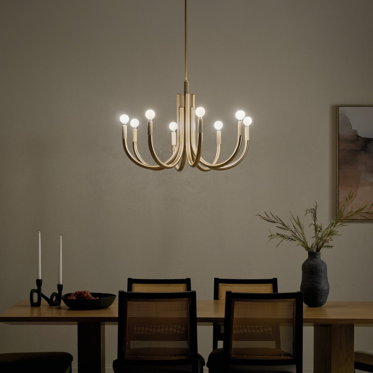 KICHLER 52550CPZ Odensa 29.25 Inch 8 Light Chandelier In Champagne Bronze