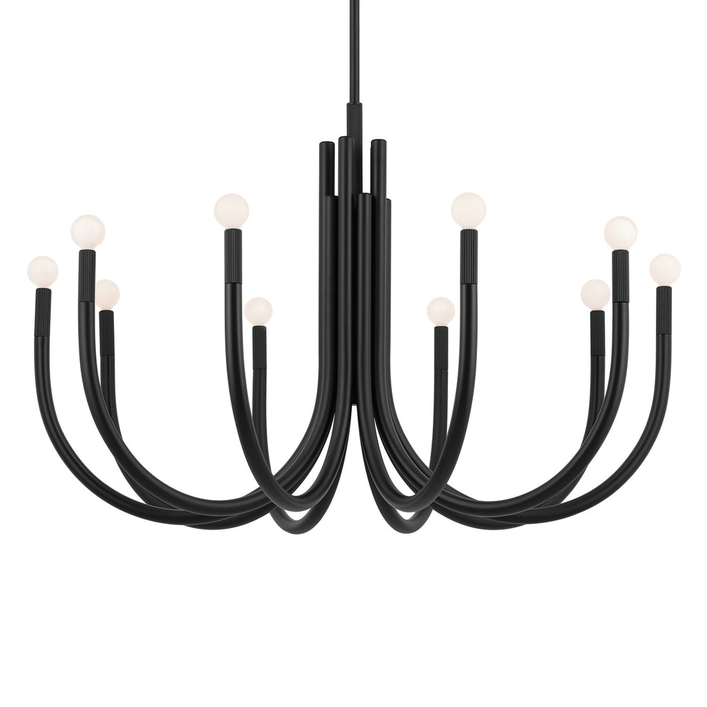 KICHLER 52551BK Odensa 40.25 Inch 10 Light Chandelier In Black
